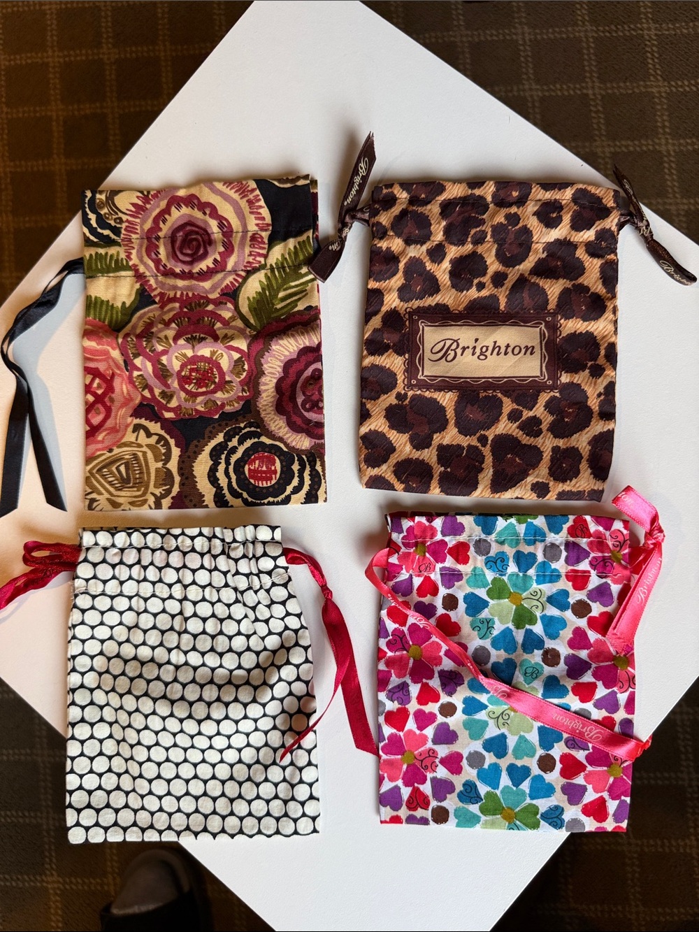 Brighton Cloth Jewelry Drawstring Travel Pouches